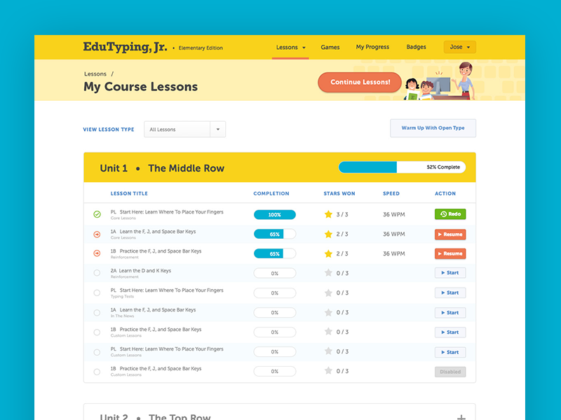 EduTyping Course Listing